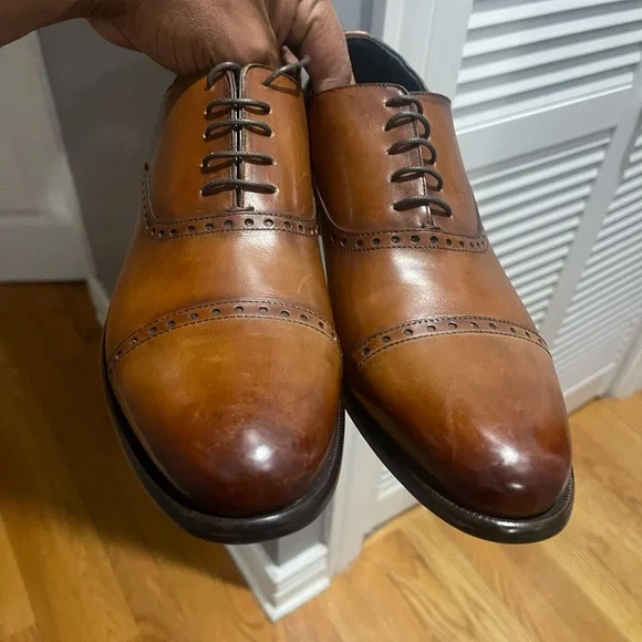 Paul Evans Tan/Brown Leather Shoes Sz 9.5 - Picture 1 of 15